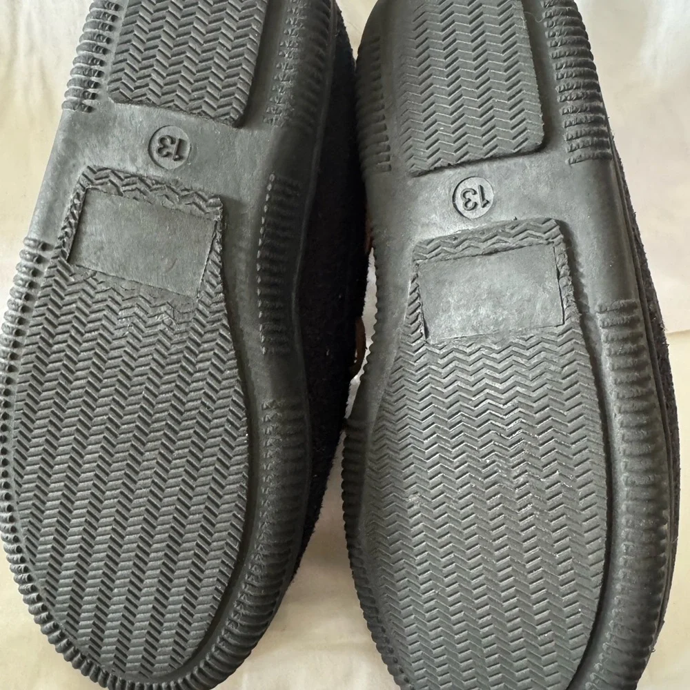 Polo Club kids Black and Tan Moccasin Slippers
